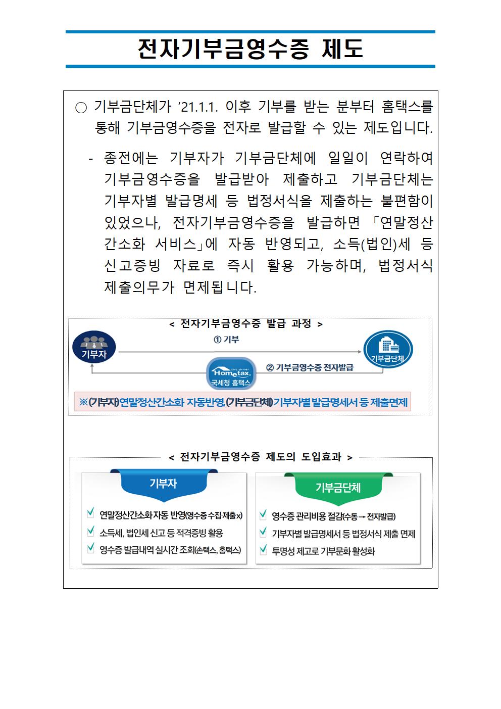 전자기부금영수증 제도 안내 이미지 1