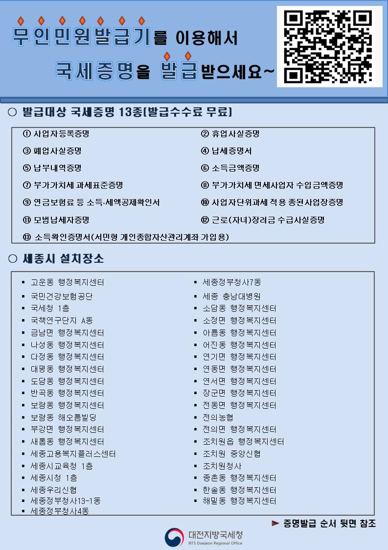 무인민원 발급기 사용방법 및 설치장소 안내 이미지 1